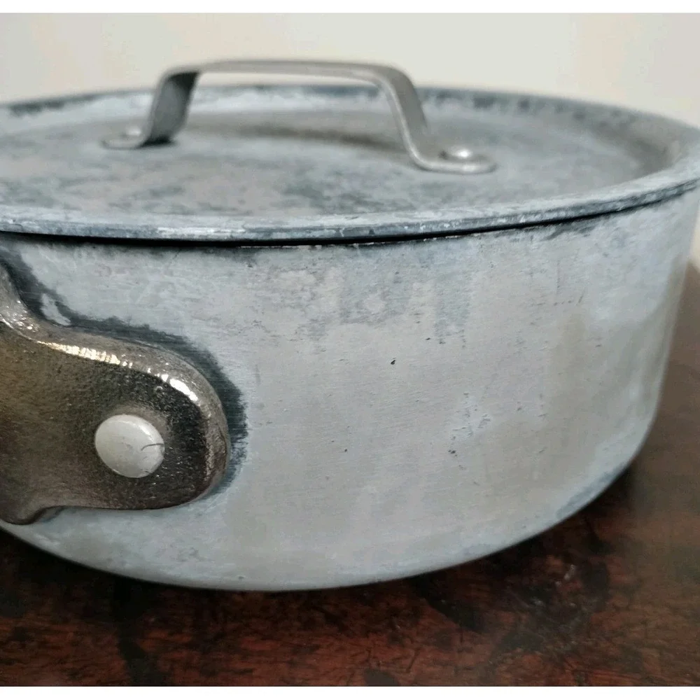 Vintage Calphalon 2.5 Qt Saucepan Lid 8782 1/2 Heavy Aluminum Pot Toledo USA